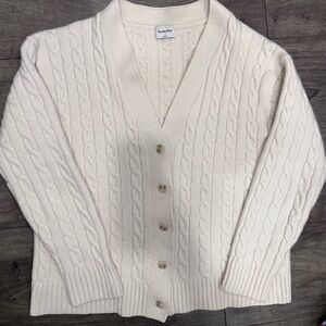 aritzia sunday best merino wool knit cardigan small cream